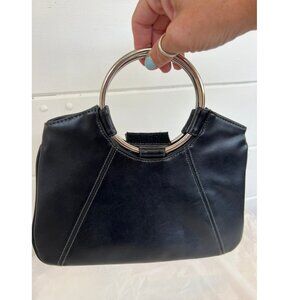 Giannini Purse Silver Ring Handle Perfect Little Black Bag